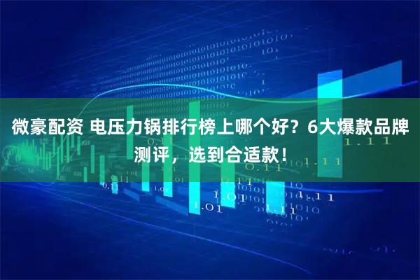 微豪配资 电压力锅排行榜上哪个好？6大爆款品牌测评，选到合适款！